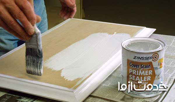 آموزش رنگ کاری کابینت ام دی اف خام - آسترکاری سطح کابینت 